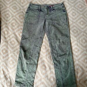 Pilcro Green Floral Wanderer Corduroy Jeans